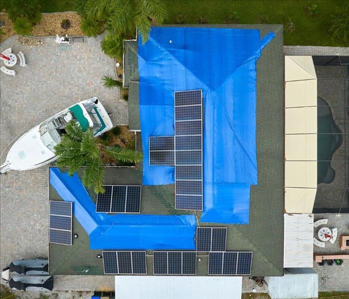 Roof Tarp From Sky View