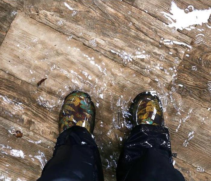 standing in a pool of water