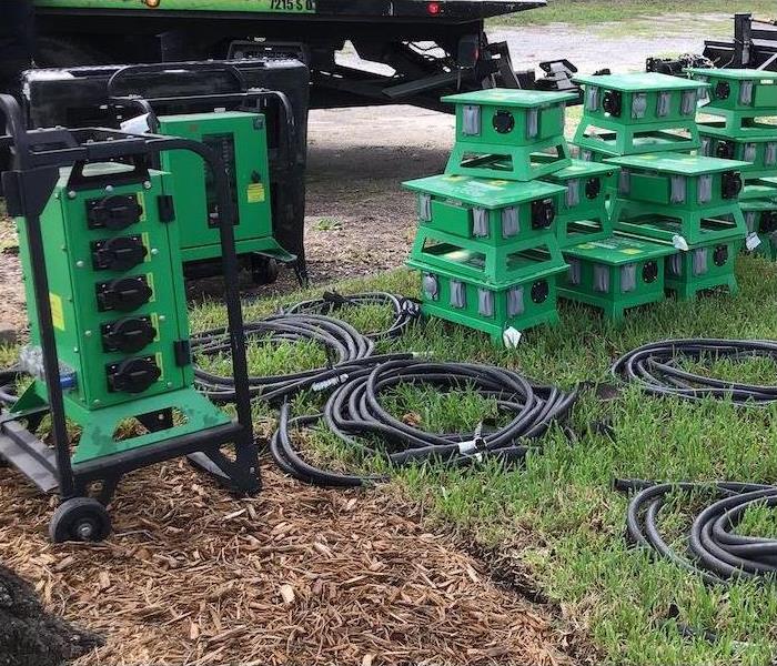 SERVPRO Equipment on the Lawn
